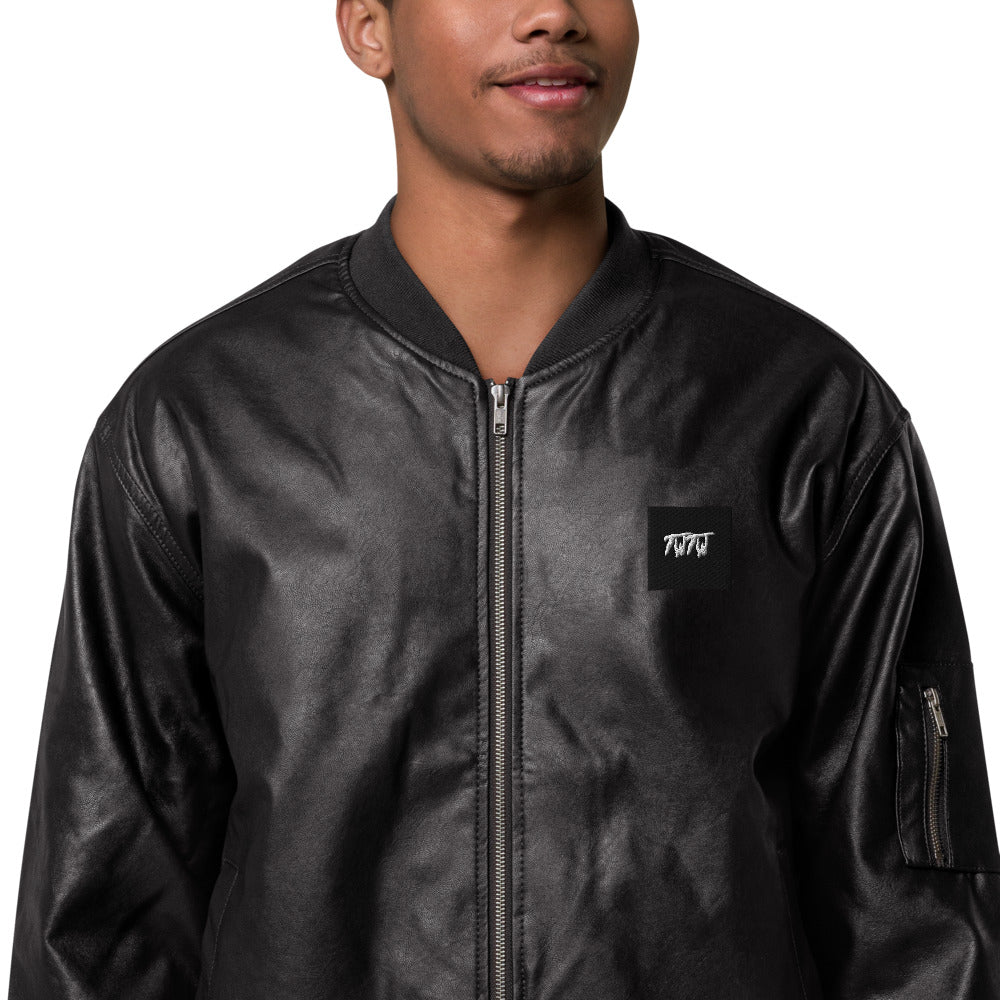 TWTW Leather Bomber Jacket